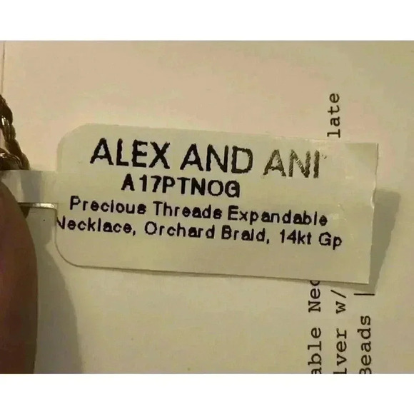 Alex and Ani Precious Threads Expandable Orchard Braid 14kt Gold Plated Necklace - Picture 3 of 6